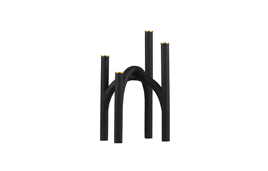 ANGUI Candleholder_Black_Gold, 22.8x34cm, 507799004082