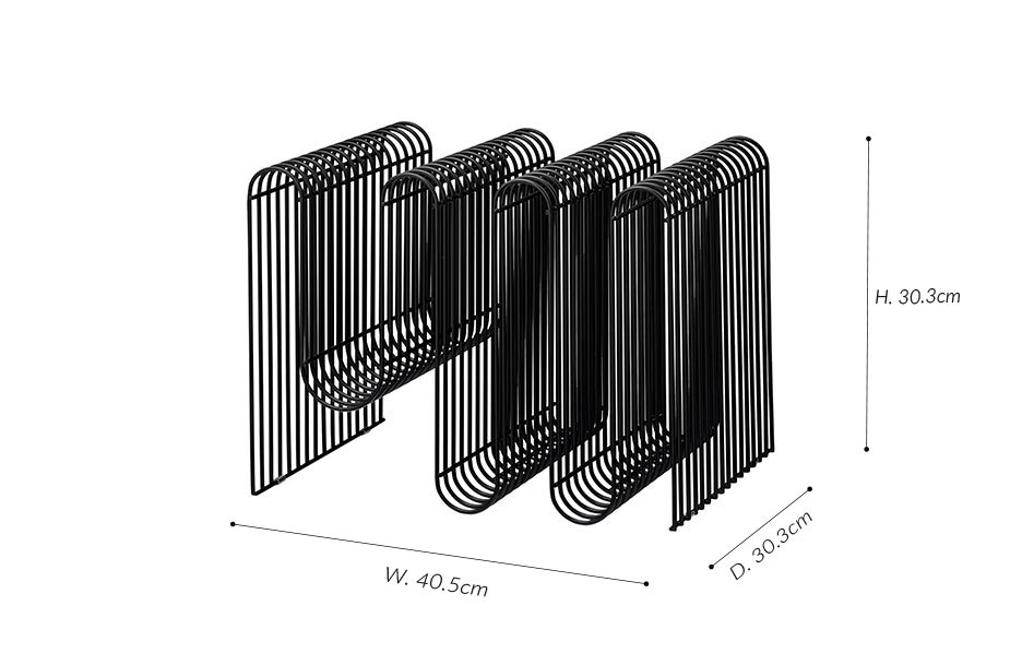 CURVA Magazine holder-Black, 40.5×30.3×30.3cm, 500200050081