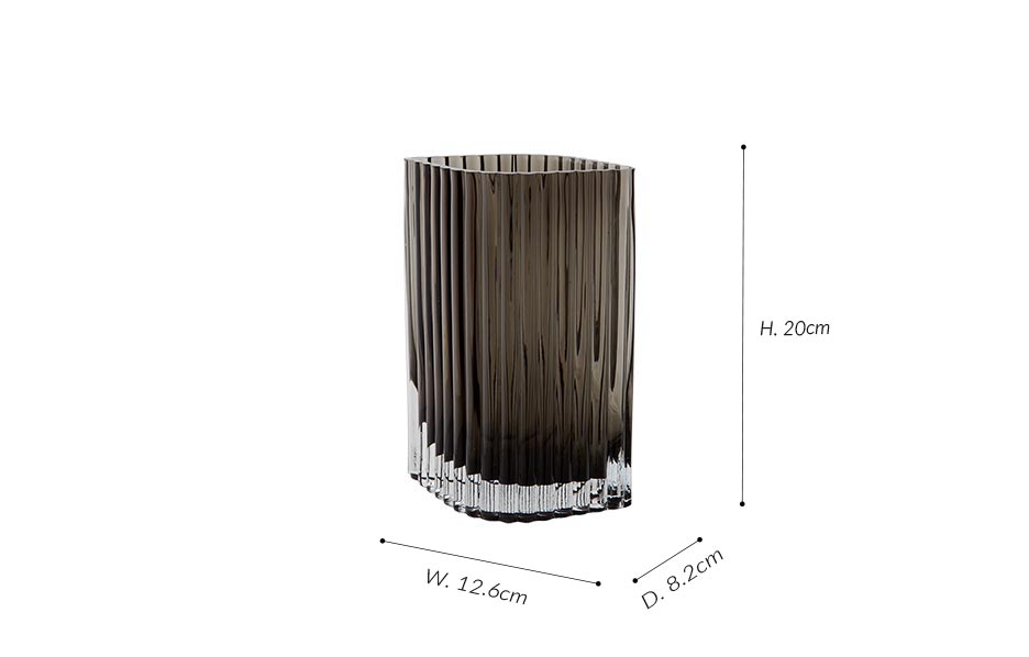 FOLIUM Vase_Black(M), 12.6×8.2x20cm, 508580050088