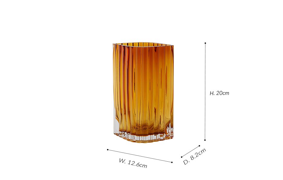 FOLIUM Vase_Amber(M), 12.6×8.2x20cm, 508580633088