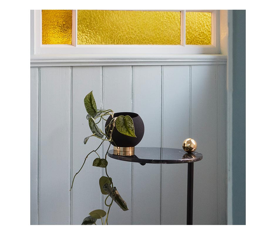 GLOBE Flower Pot_Black(M), Ø21×18.8cm, 504670050012