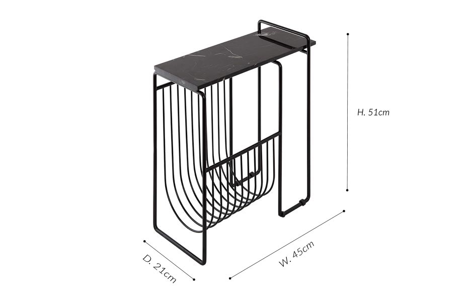 SINO Magazine Holder_Black, 45x21x51cm, 509049000082