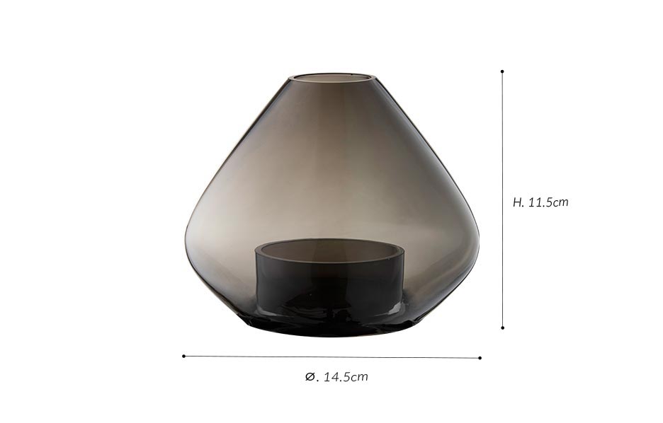UNO Lantern_vase_Black(M), Ø14.5×11.5cm, 508200050012