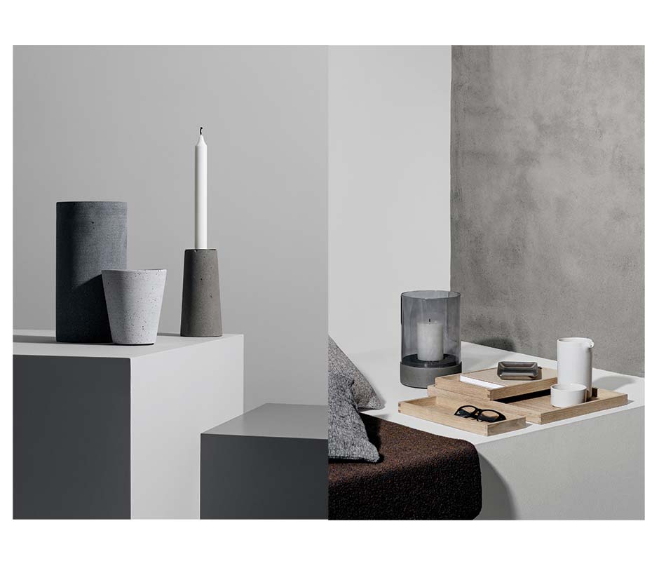 Candlestick FIESTA, Grey, Ø7.5x17cm, 65586