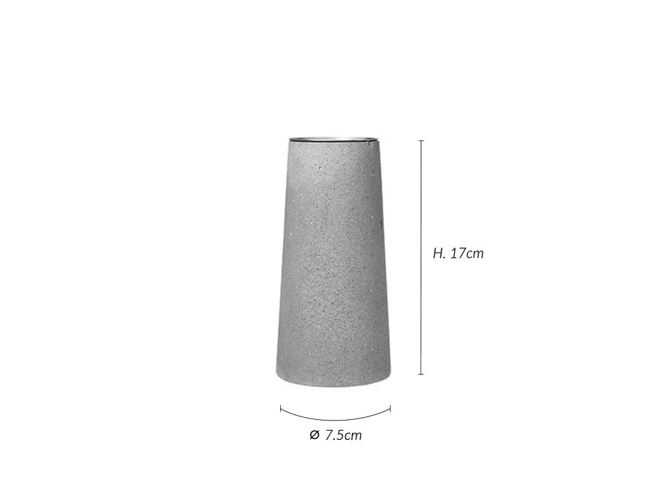 Candlestick FIESTA, Grey, Ø7.5x17cm, 65586