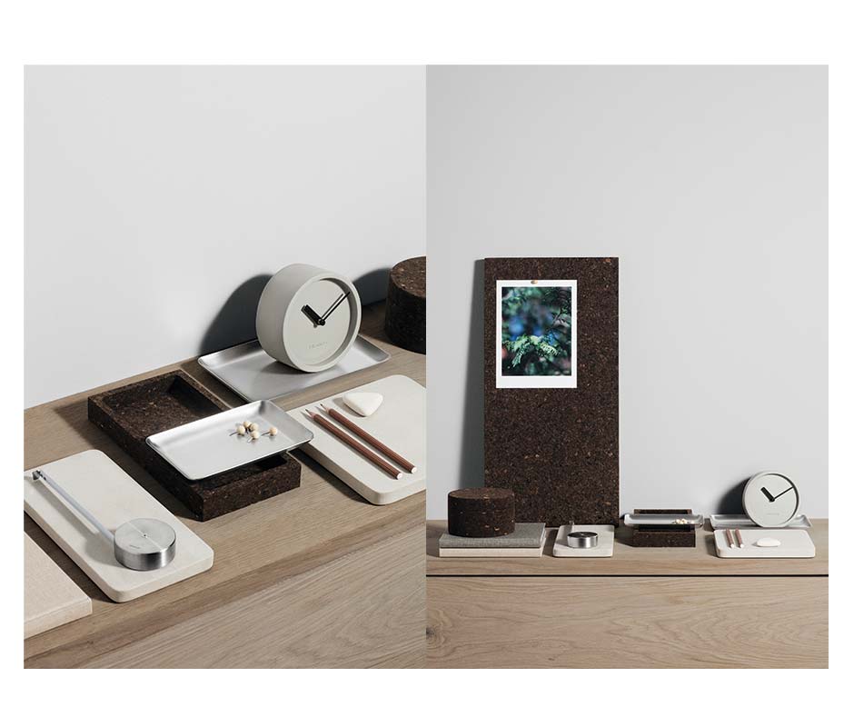 Desktop Clock, Grey, Ø13xD6.3cm, 65623