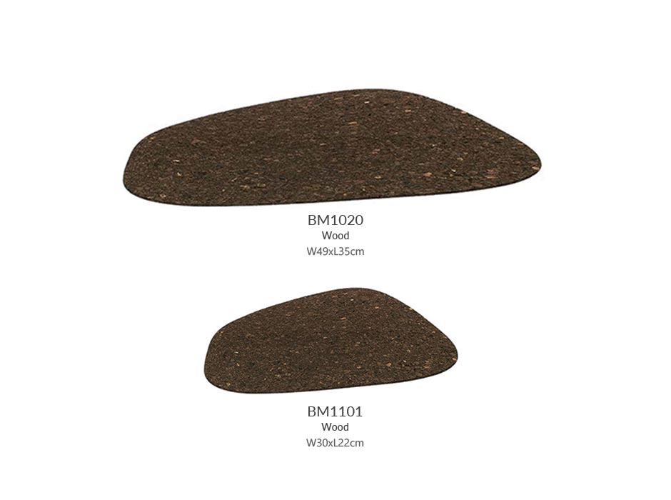 Set of 4 Smorked Cork Placemats S, Wood, W30xL22cm, 63803
