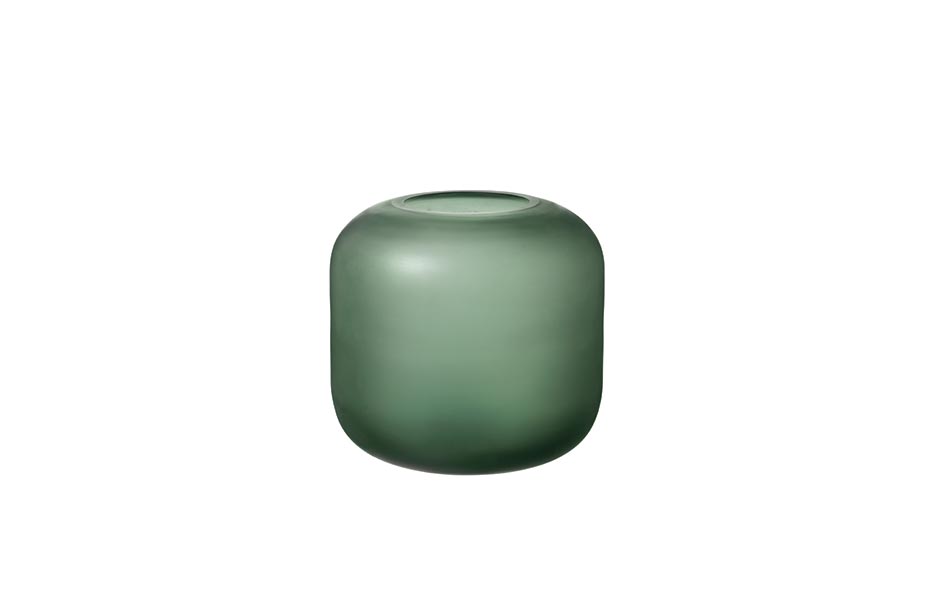 Vase OVALO, Green, Ø17x17cm, 65821