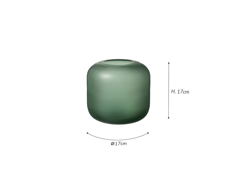 Vase OVALO, Green, Ø17x17cm, 65821