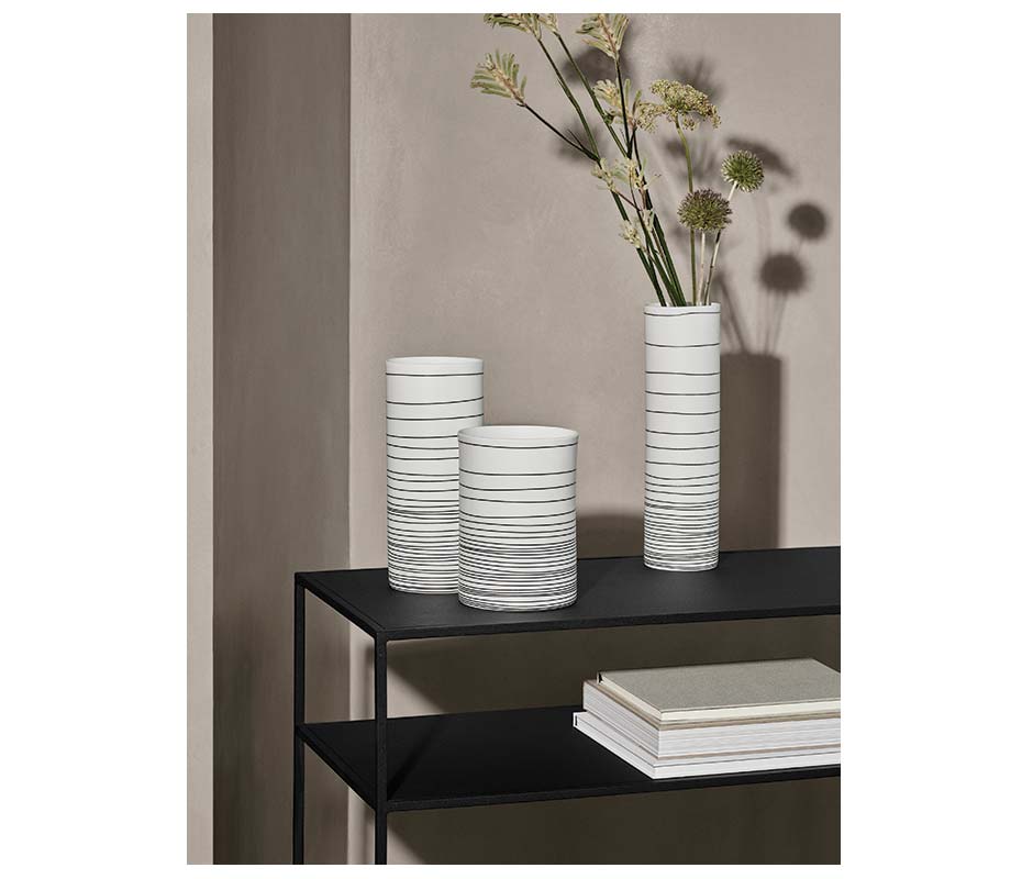 Vase ZEBRA, White, Ø12×17.5cm, 65827