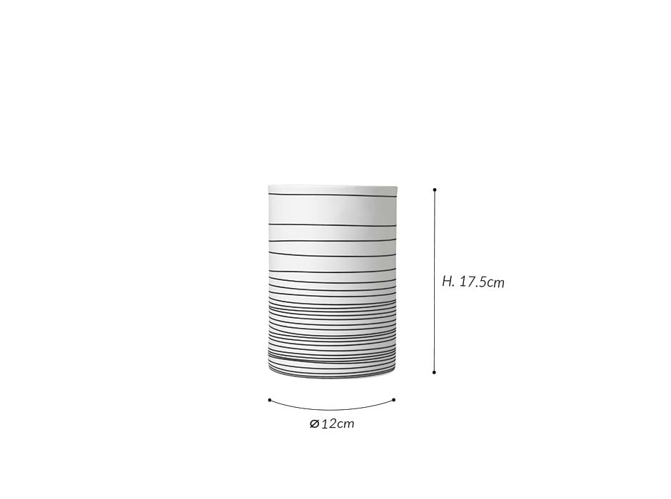 Vase ZEBRA, White, Ø12×17.5cm, 65827