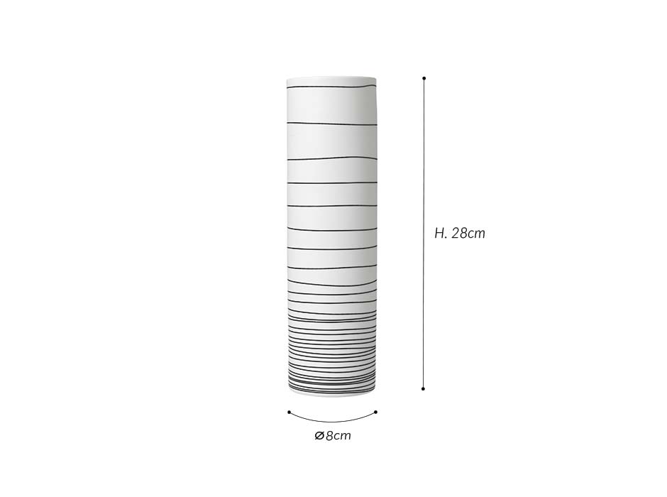 Vase ZEBRA, White, Ø8x28cm, 65825