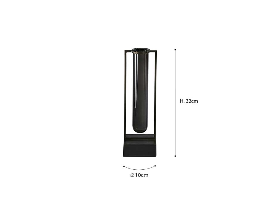 Tate Vase, small, Black, Ø10xH32cm, 111189
