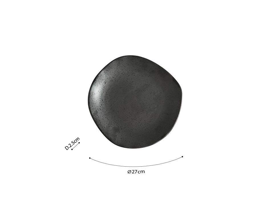 Native – Dinner Plat, Black, Ø27xH2.5cm, 111200