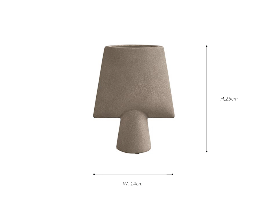 Sphere Vase Square,
 Mini – Taupe, 14x5xH25cm, 203011