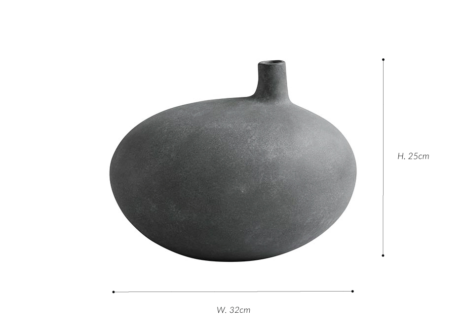 Submarine Vase, Small – Dark Grey, 32x22xH25cm, 011288