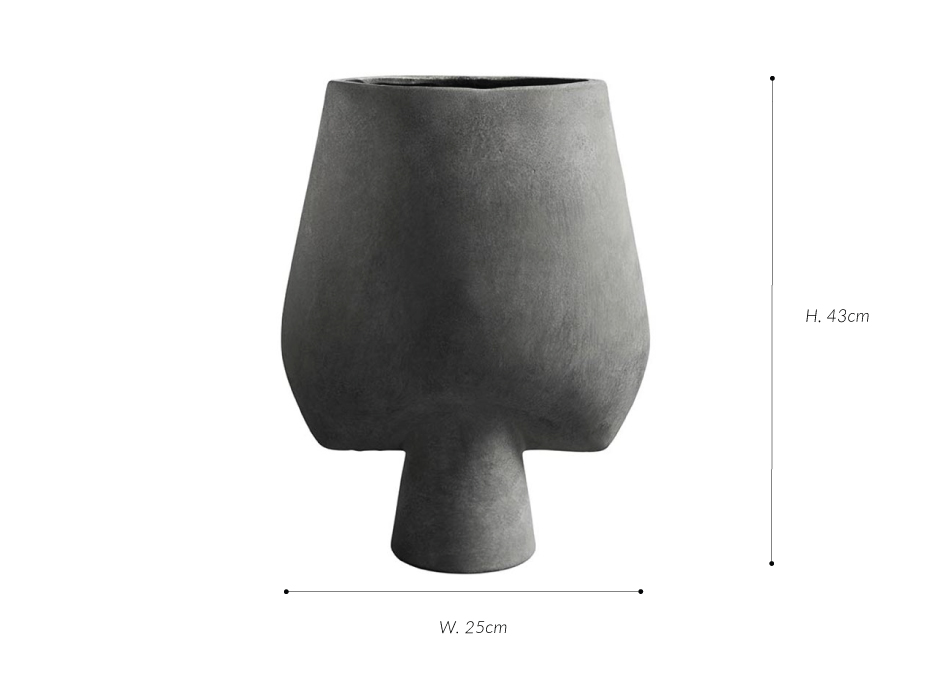 Sphere Vase Square, Big 
– Dark Grey, 25x14xH43cm, 011221