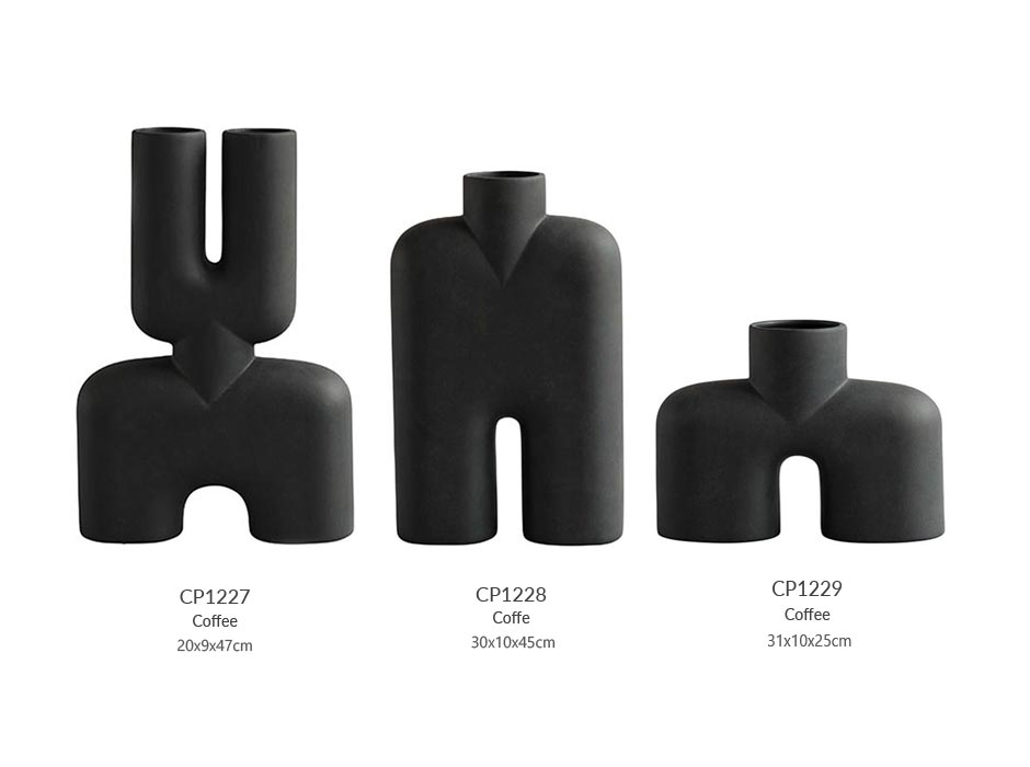 Cobra Vase, Uno, Medio
 – Coffee, 31x10xH25cm, 211036