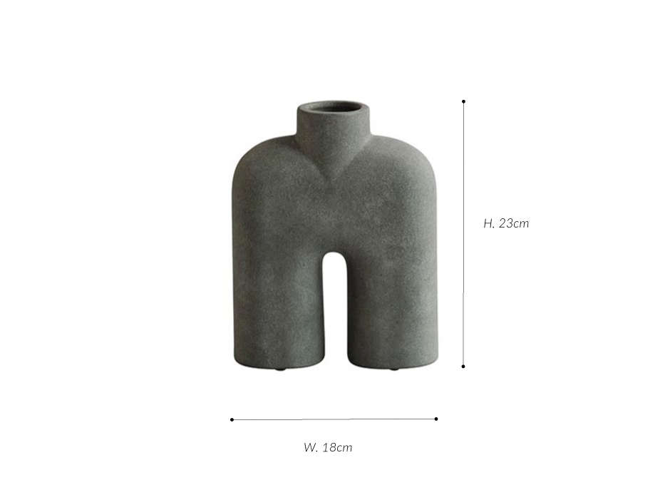 Cobra Vase, Tall, Mini –
 Dark Grey, 18×6.5xH23cm, 211034