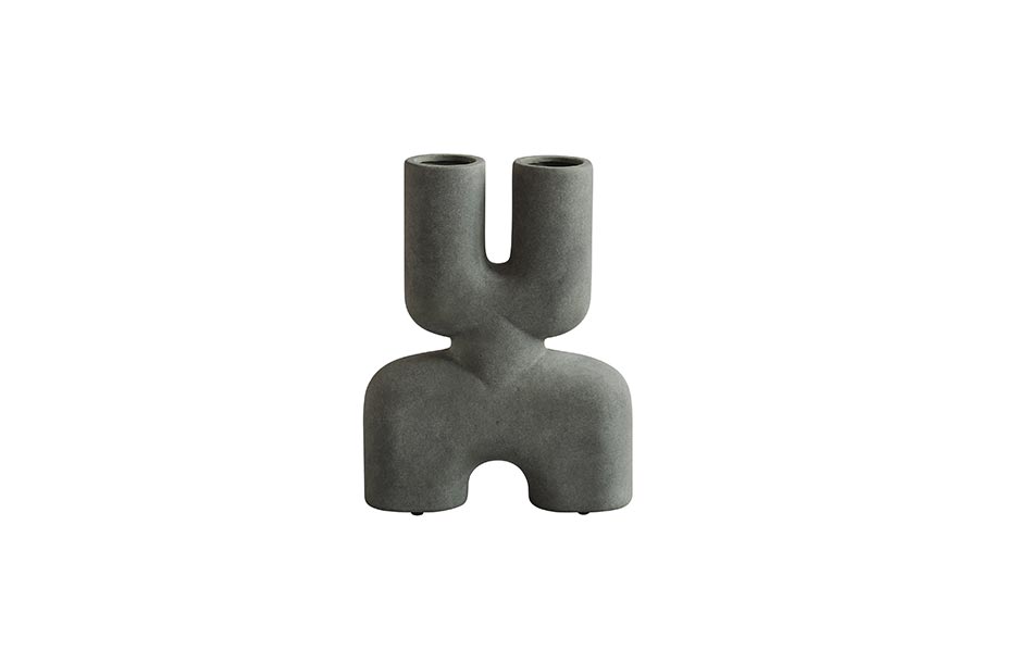 Cobra Vase, Double, Mini 
– Dark Grey, 22×6.5xH28cm, 211033