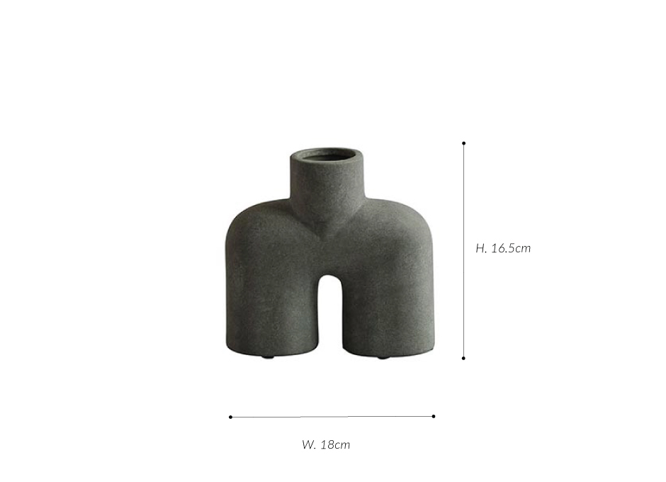 Cobra Vase, Uno, Mini
 Dark Grey, 18x6xH16.5cm, 211032