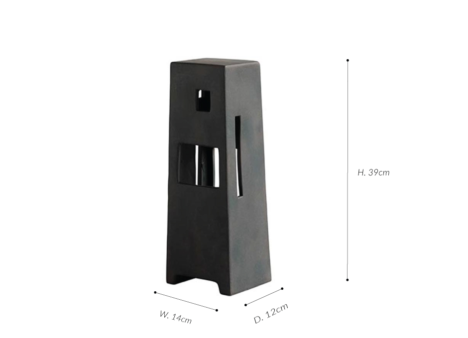 Ruin Vase, Tall – Coffee, 14x12xH39cm, 211011