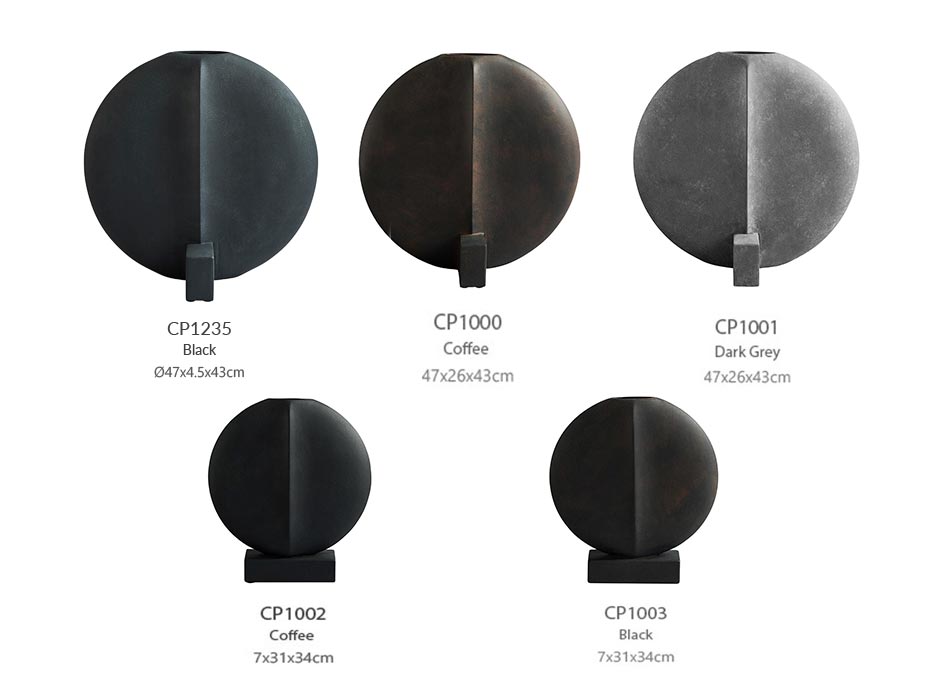 Guggenheim Vase, Big 
– Black, Ø47×4.5xH43m, 203004