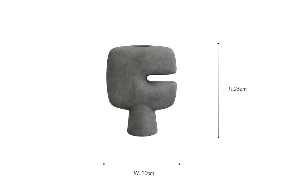 Tribal Vase, Mini – 
Dark Grey, 20x8xH25cm, 214001