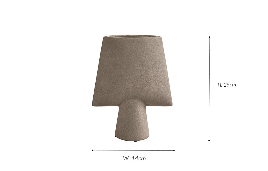 Sphere Vase Square,
 Mini – Taupe, 14x5xH25cm, 203011