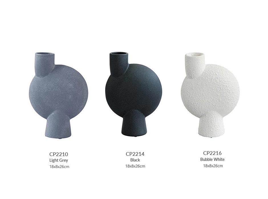 Sphere Vase Bubl, Medio – Light Grey, 18x8x26cm, 203006