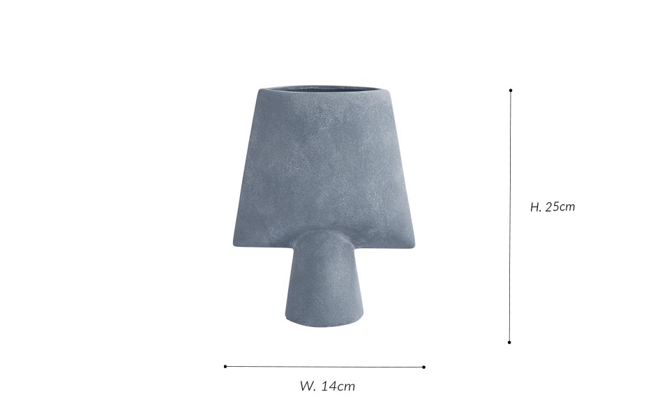 Sphere Vase Square,
 Mini – Light Grey, 14x5xH25cm, 111215