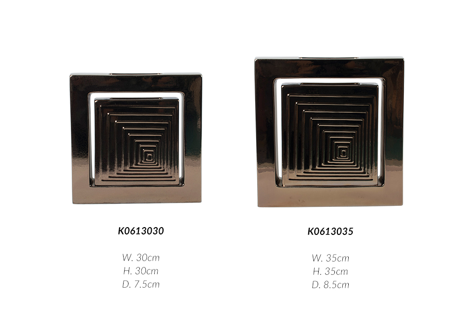 SPIRAL SQUARE S, GOLD SHINY, 30 x 7.5 x 30cm, K0613030