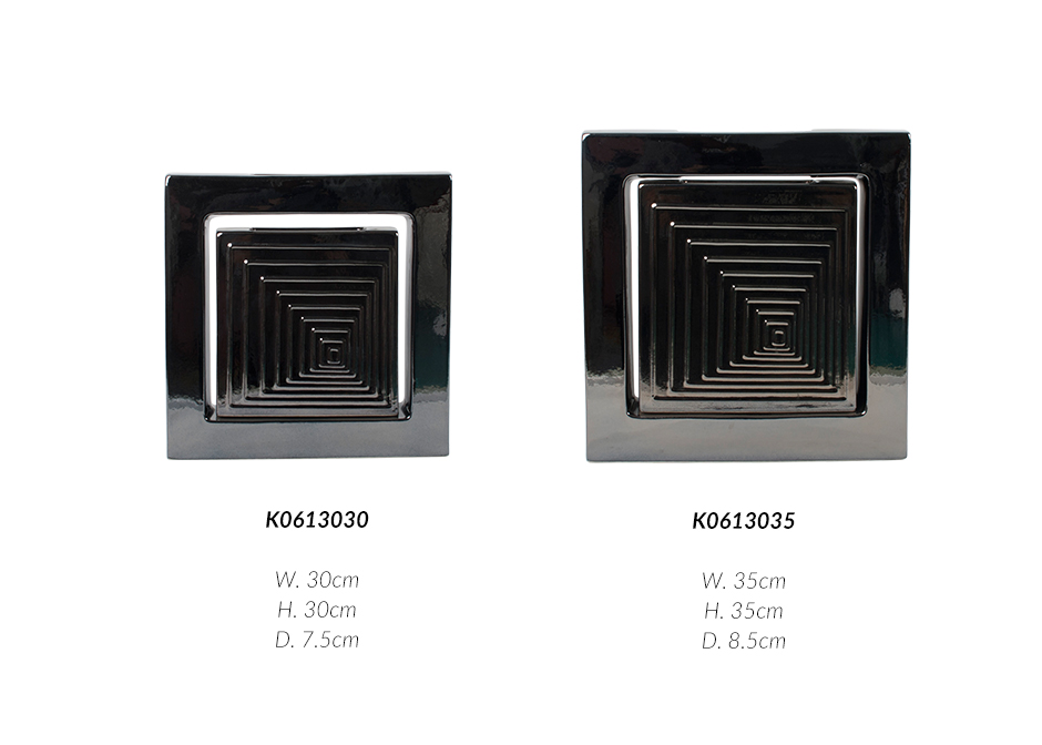 SPIRAL SQUARE L, PLATINUM, 35 x 8.5 x 35cm, K0613035
