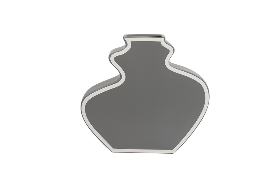 Wave Line, Matt Grey w/ Matt White Line, 37 x 11 x 34cm, K41-34GW