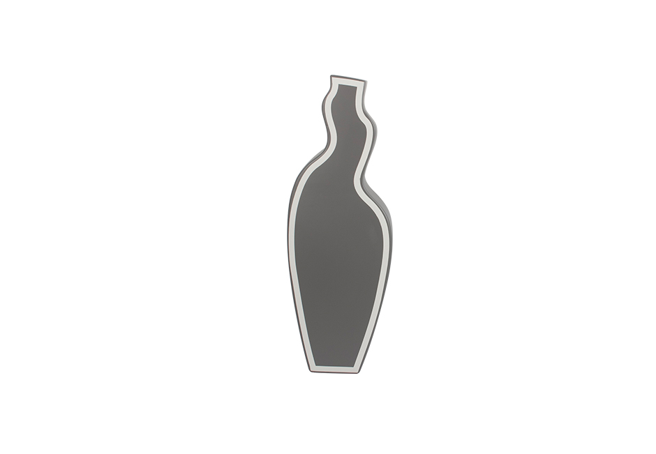 Wave Line,  Matt Grey w/ Matt White Line , 17 x 13 x 50cm, K41-50GW