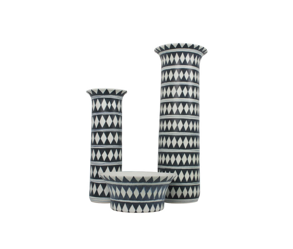 Diamond Pattern Vase, ETC, 23x23x63.5cm, 10346P