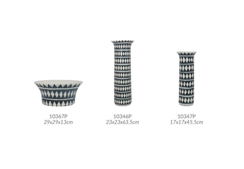 Diamond Pattern Vase, ETC, 23x23x63.5cm, 10346P