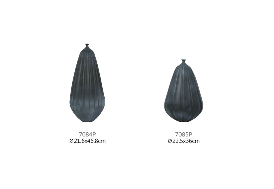 Charcoal Vase, Blue, 21.6×21.6×46.8cm, 7084P