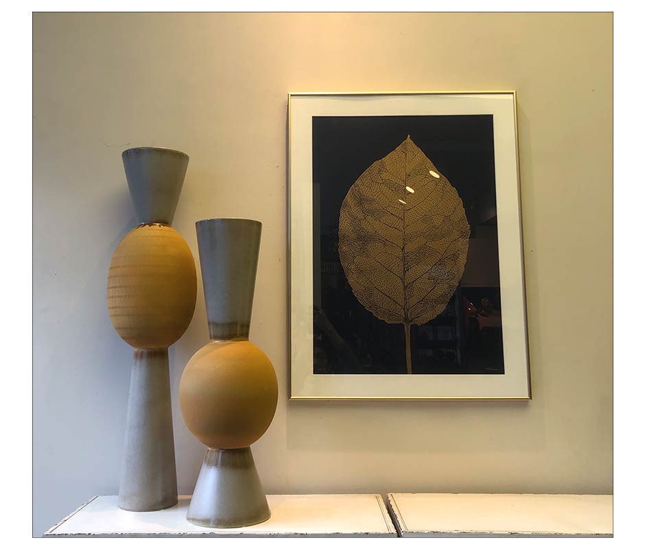Egg Vase, Grey/Yellow, Ø22×84.5cm, 11216/572F