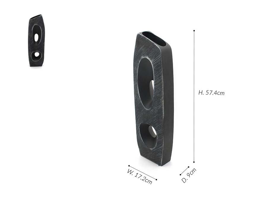 Hole Vase, Black, 17.2x9x57.4cm, 11212/398P