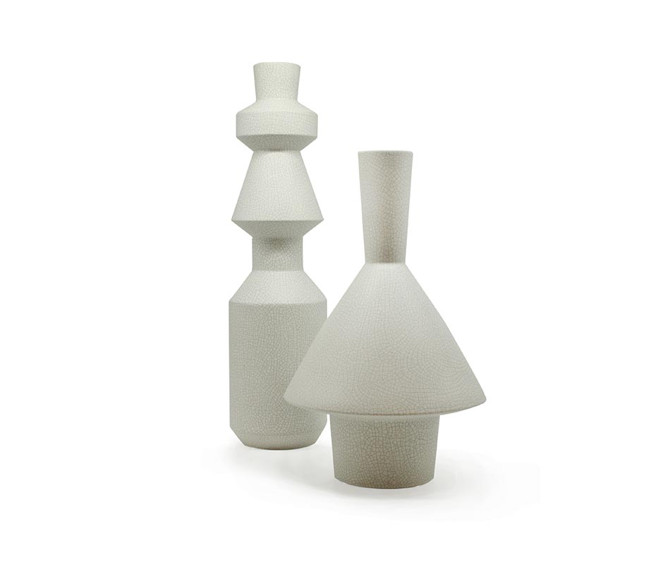 Vase Disforme 2, White, Ø20x67cm, 11521F