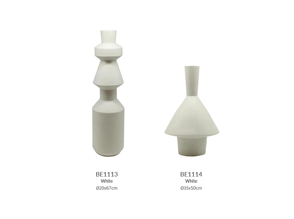 Vase Disforme 2, White, Ø20x67cm, 11521F