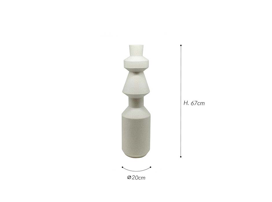 Vase Disforme 2, White, Ø20x67cm, 11521F