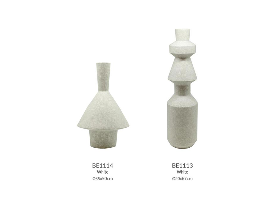 Vase Disforme 3, White, Ø35x50cm, 11522F