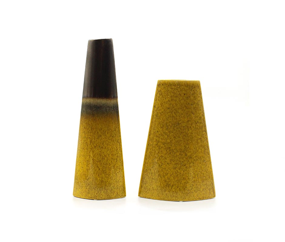 Vase Flattened M, Yellow, 21x9x32cm, 6334F