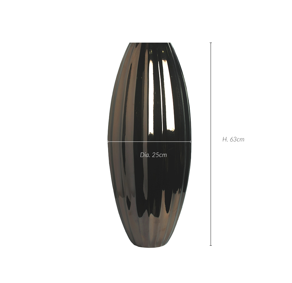 Willa Vase, Transparente and gold, Dia.25 x 63cm, 01.5657