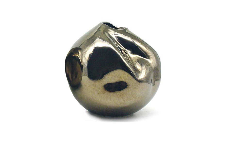 Valley Vase, Gold, 19.5x18x18cm, 8540