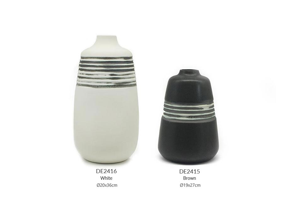 Curl Vase, White, Ø20x36cm, 7554