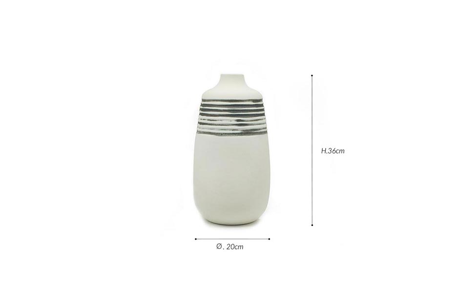 Curl Vase, White, Ø20x36cm, 7554