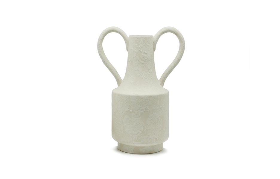 Lithic Vase, White, 23×15.5×33.5cm, 7973